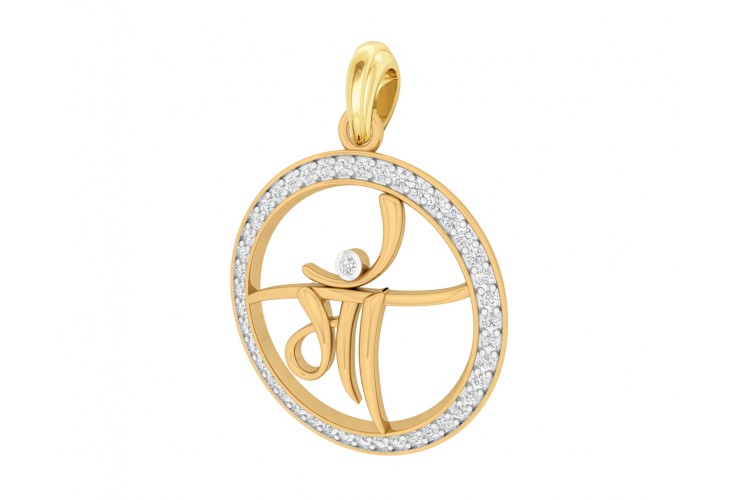 Maa pendant in gold with diamonds